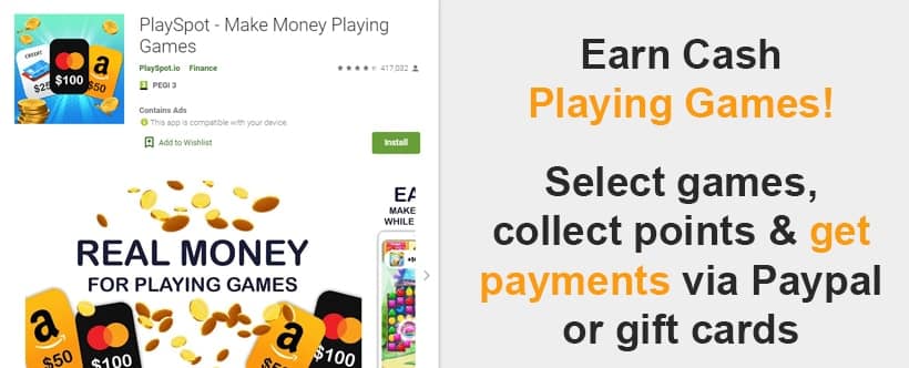 Earn cash playing games