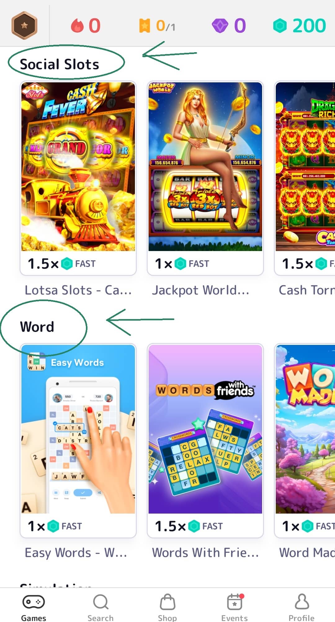 mistplay play games for money categories