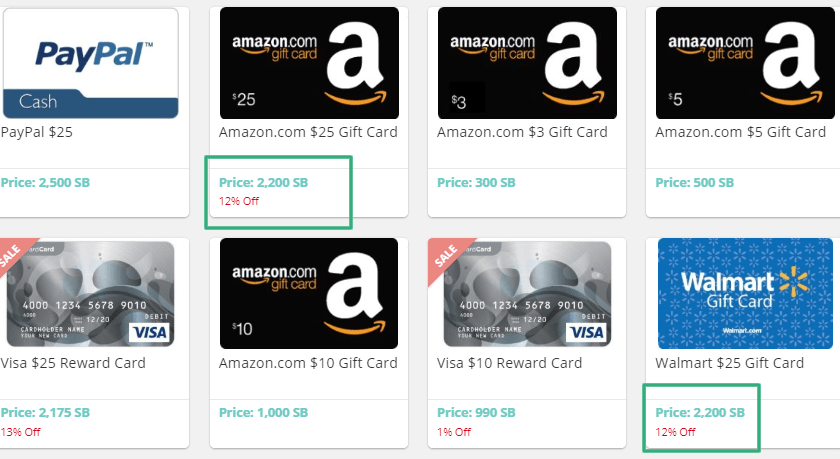 Swagbucks Rewards In Giftcards