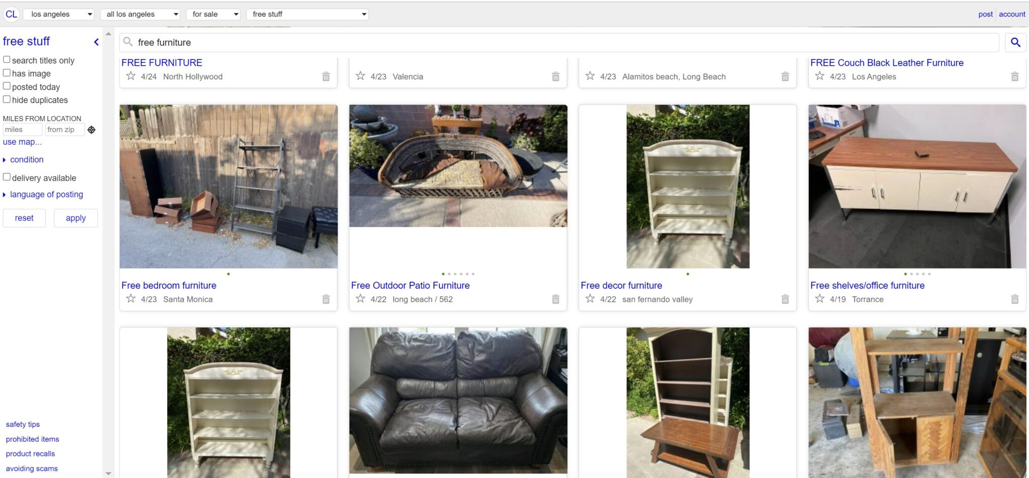 13 Best Places to Get Free Furniture Near You