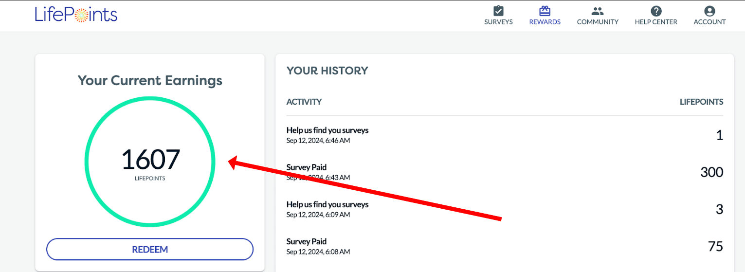 lifepoints earnings proof